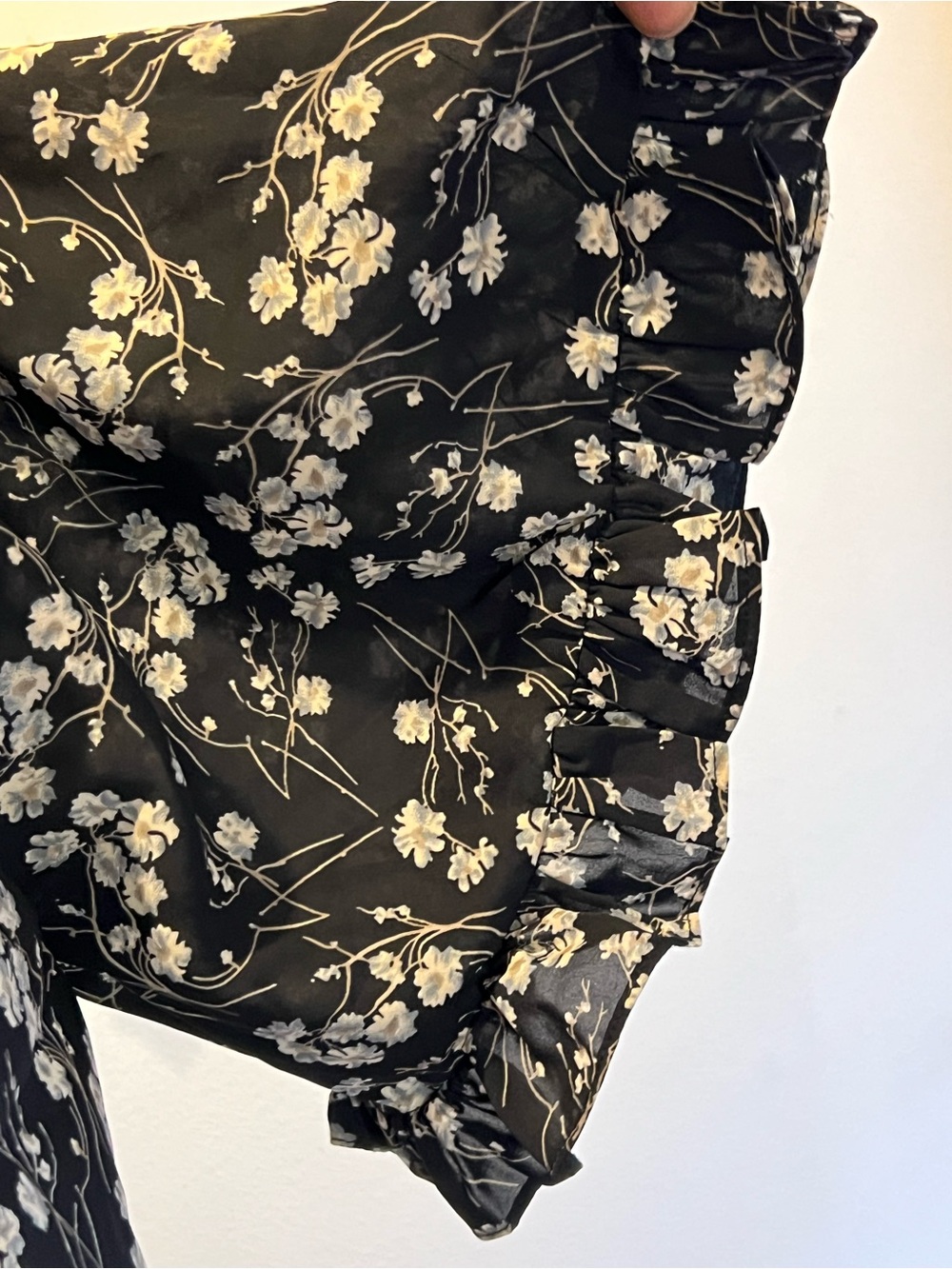 Black Floral Tie-Front Mini Dress - Picture 9 of 16